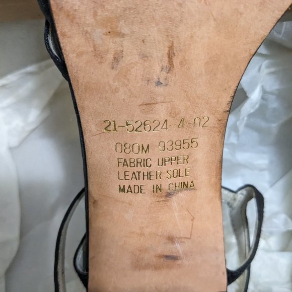 KF Ltd strappy black satin sandals Women's 8 - Picture 7 of 9